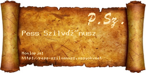 Pess Szilvánusz névjegykártya